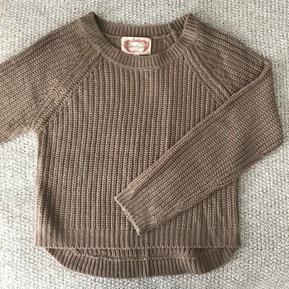 Taupe Cropped Sweater - Picture 4 of 5